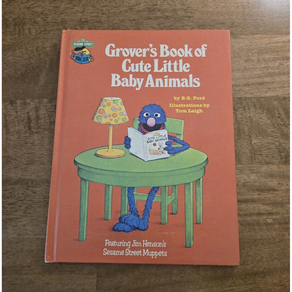 1980 Vintage‎ Book Sesame Street Grover's Book Of Cute Little Baby Animals